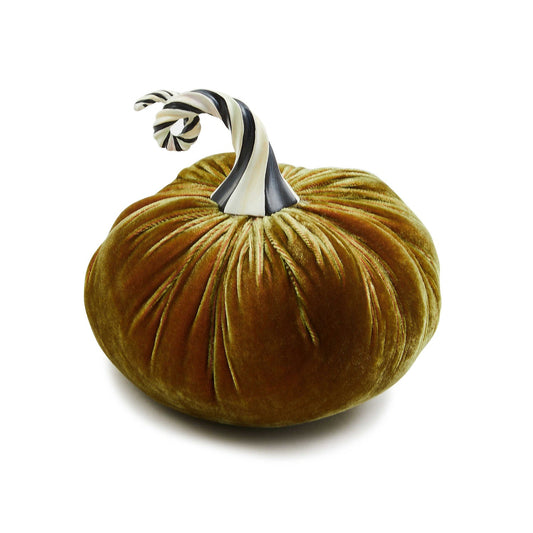 Autumnology Coffee Twisted Stem Velvet Pumpkin by MacKenzie - Childs - |VESIMI Design| Luxury Bathrooms and Home Decor