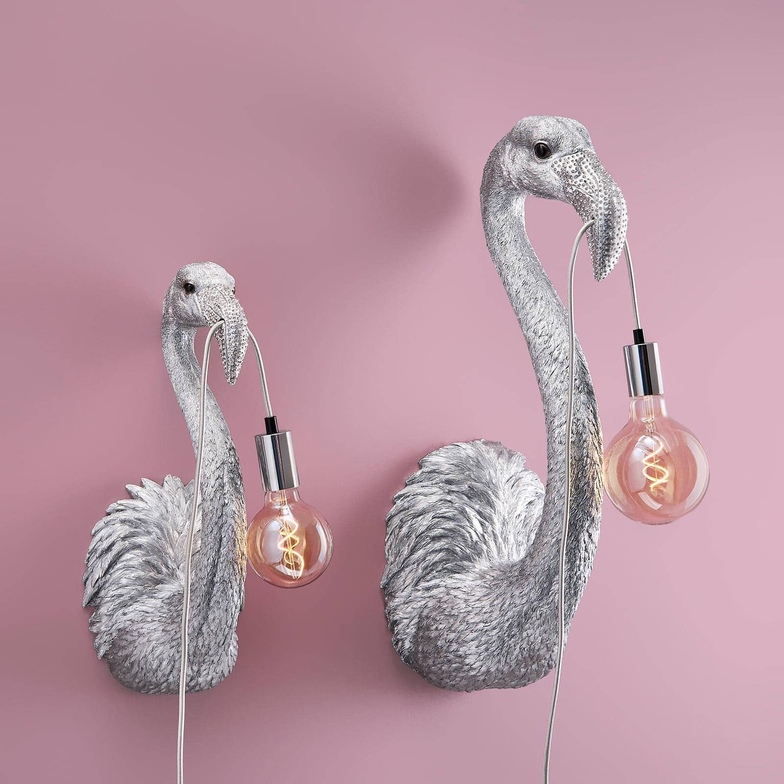 Baby Flamingo Tiffany Wall Lamp, Silver (Copy) - |VESIMI Design| Luxury Bathrooms and Home Decor