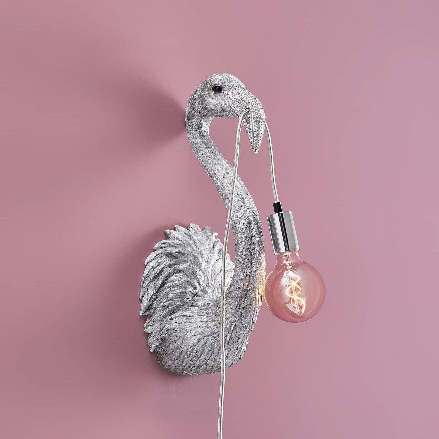 Baby Flamingo Tiffany Wall Lamp, Silver (Copy) - |VESIMI Design| Luxury Bathrooms and Home Decor