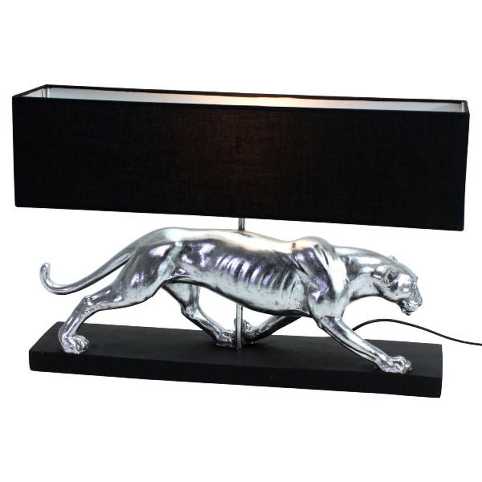 Baghiro Panther Design Table Lamp in Black and Silver - |VESIMI Design|