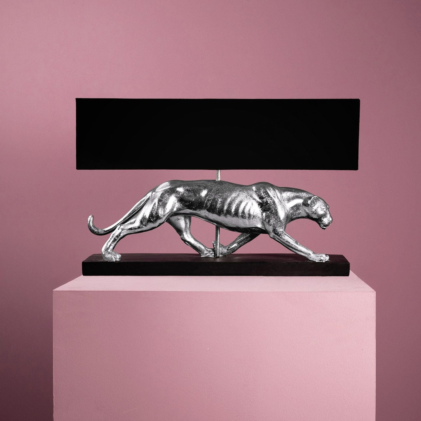 Baghiro Panther Design Table Lamp in Black and Silver - |VESIMI Design| Luxury Bathrooms and Home Decor