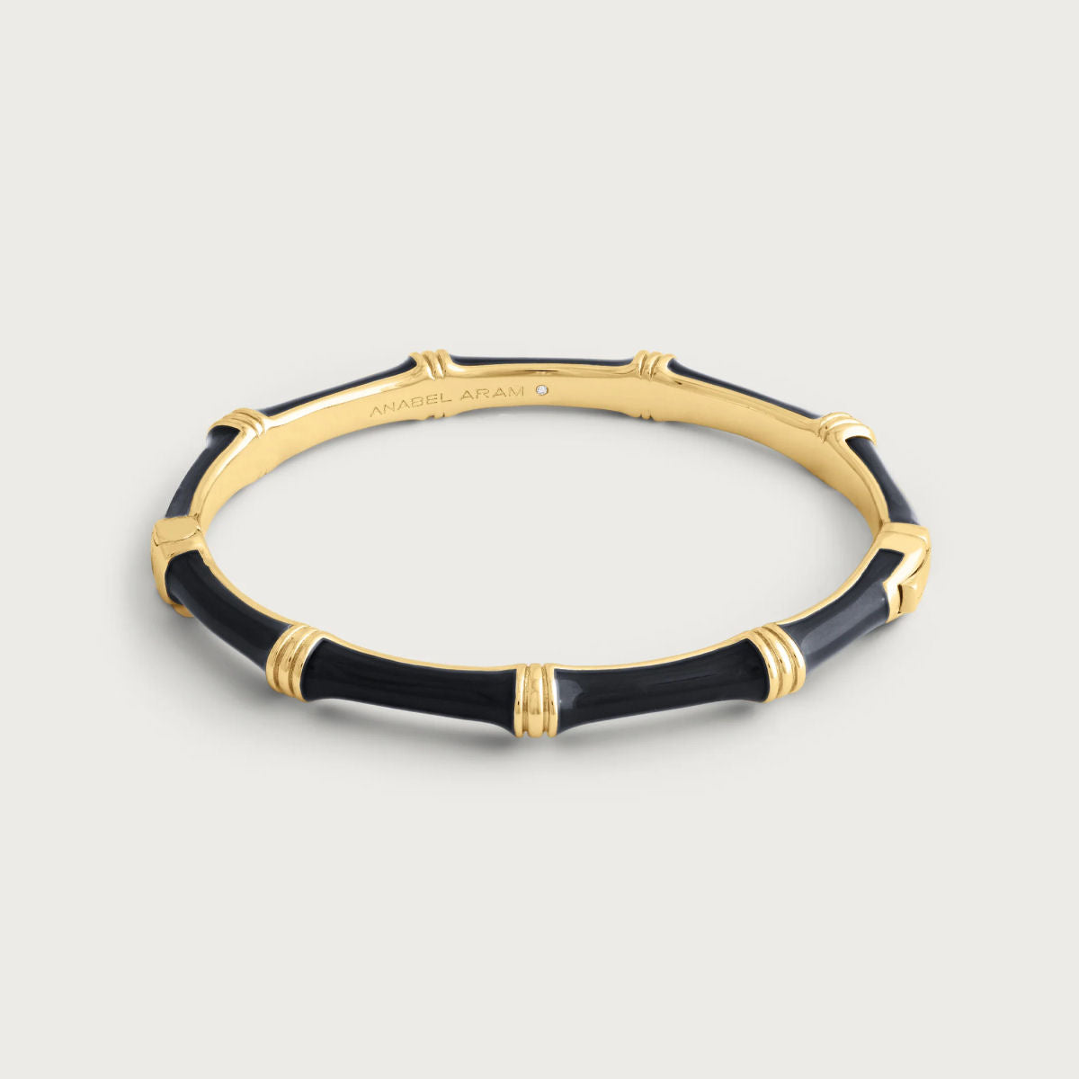 Bamboo Enameled Hinged Bangle by Anabel Aram