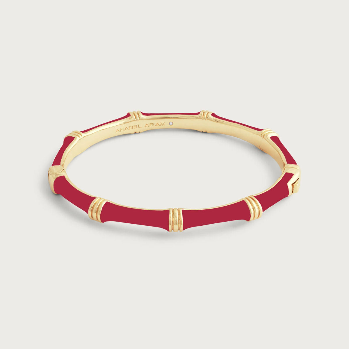 Bamboo Enameled Hinged Bangle by Anabel Aram