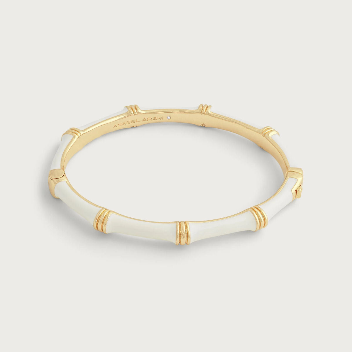 Bamboo Enameled Hinged Bangle by Anabel Aram