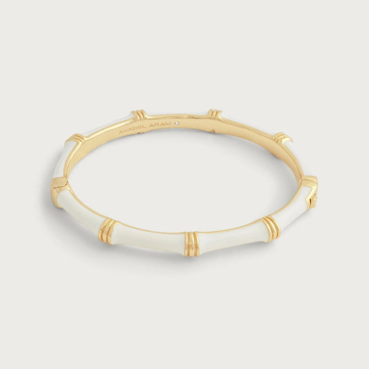 Bamboo Enameled Hinged Bangle by Anabel Aram