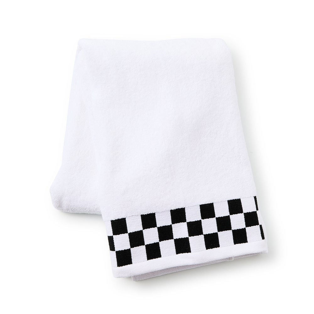 Bath Towel with Black Check Border MacKenzie-Childs – |VESIMI Design|