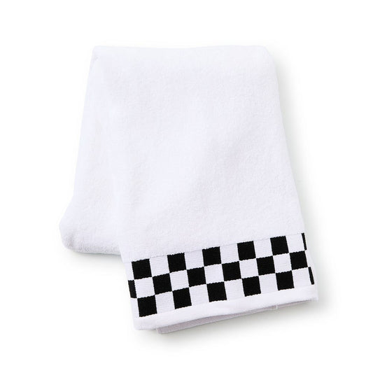 Bath Towel with Black Check Border MacKenzie-Childs