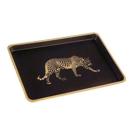 Black and Gold Decorative Leopard Tray - |VESIMI Design| Luxury Bathrooms and Home Decor