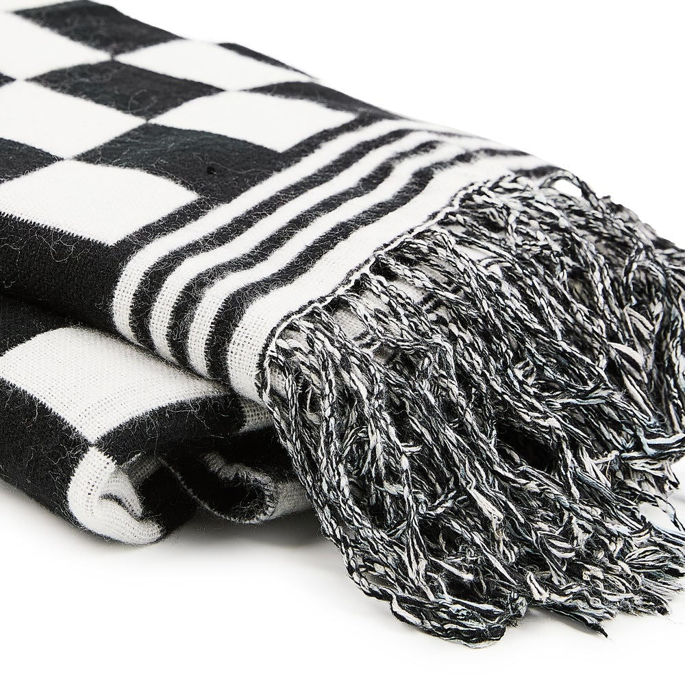 Black & White Check Throw MacKenzie-Childs
