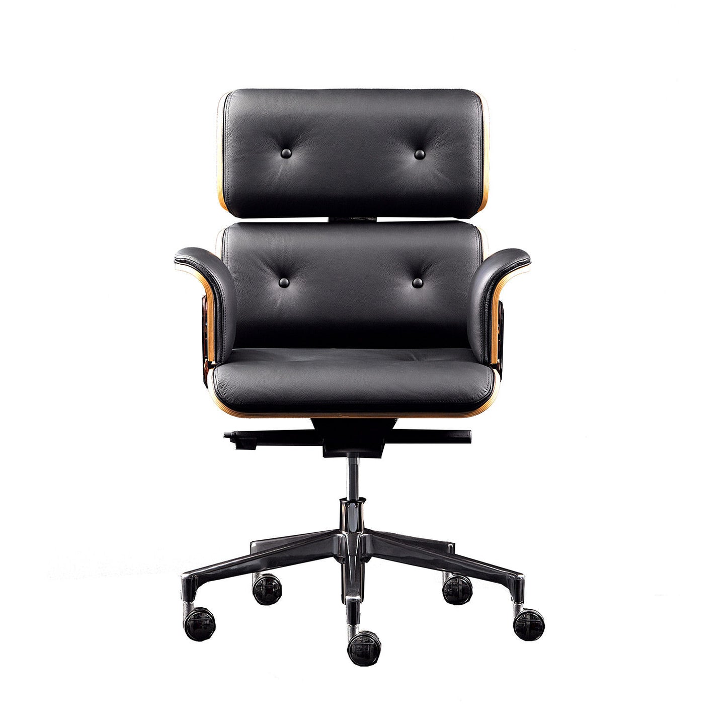 Armadillo Luxury Black Office Armchair / Genuine Italian Leather