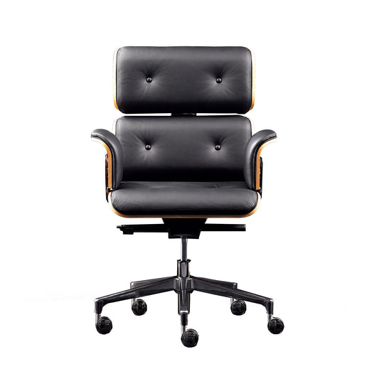 Armadillo Luxury Black Office Armchair / Genuine Italian Leather