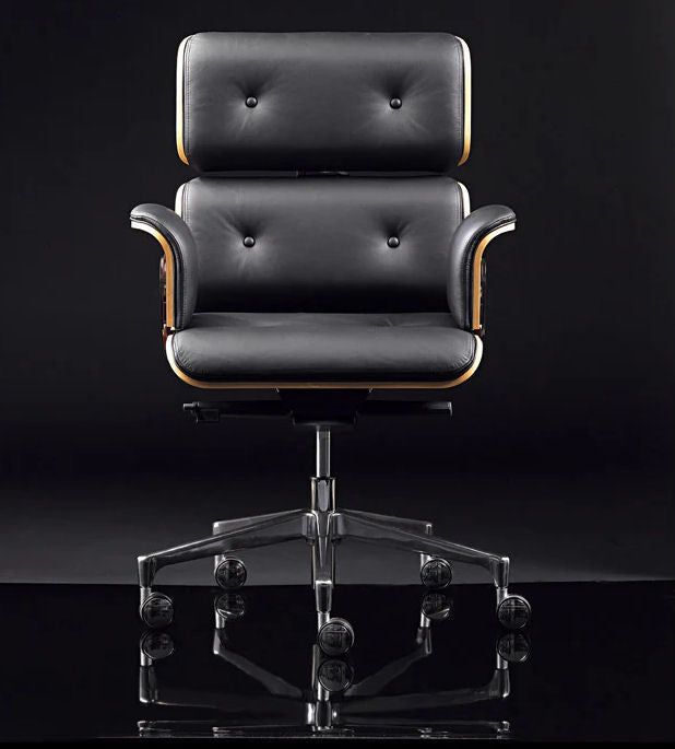 Armadillo Luxury Black Office Armchair / Genuine Italian Leather