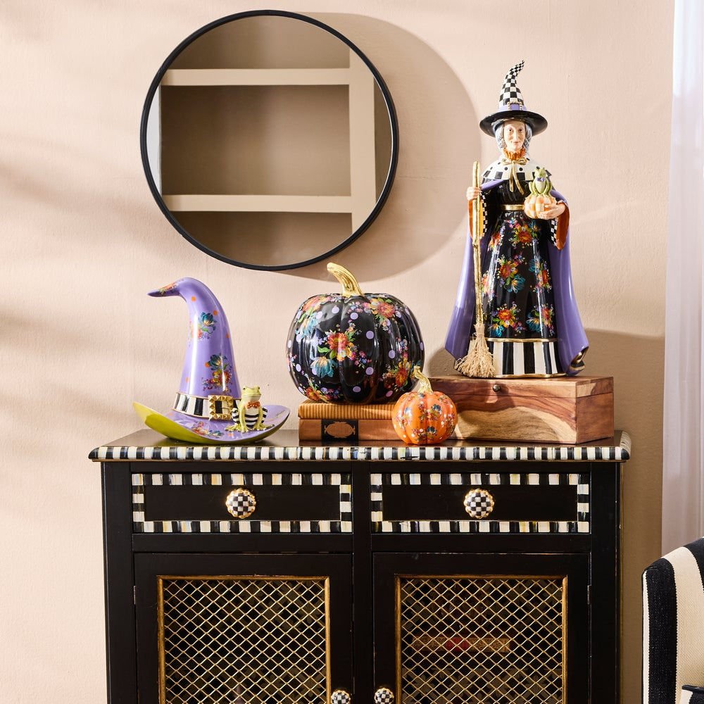 Black Flower Market Medium Pumpkin by MacKenzie - Childs - |VESIMI Design|