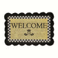 Black Scalloped Welcome Entrance Mat MacKenzie-Childs