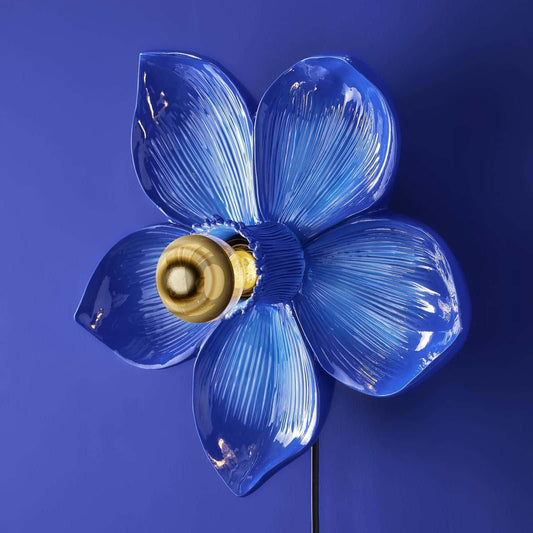 Blauwe Bloesem Bloemen Wandlamp door Werns