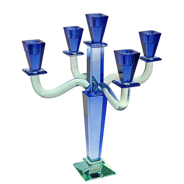 Blue Fancy Christmas Crystal Glass Candle Holder - |VESIMI Design| Luxury Bathrooms and Home Decor