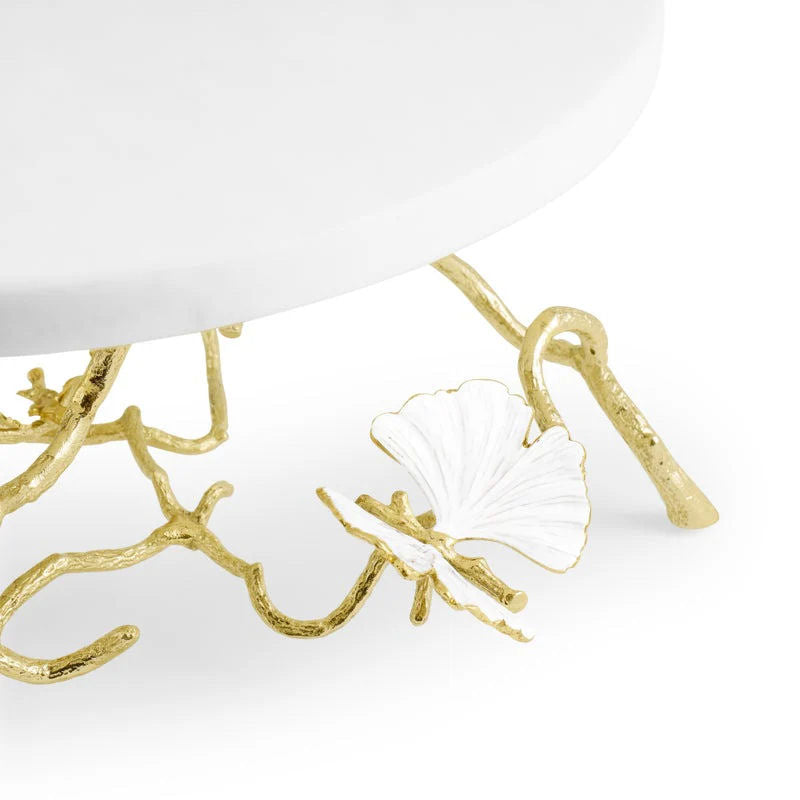Butterfly Gingko Gold Cake Stand