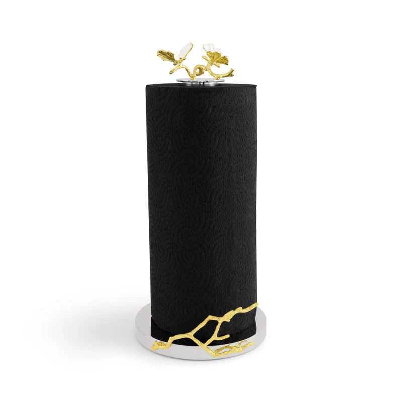 Butterfly Gingko Gold Paper Towel Holder by Michael Aram
