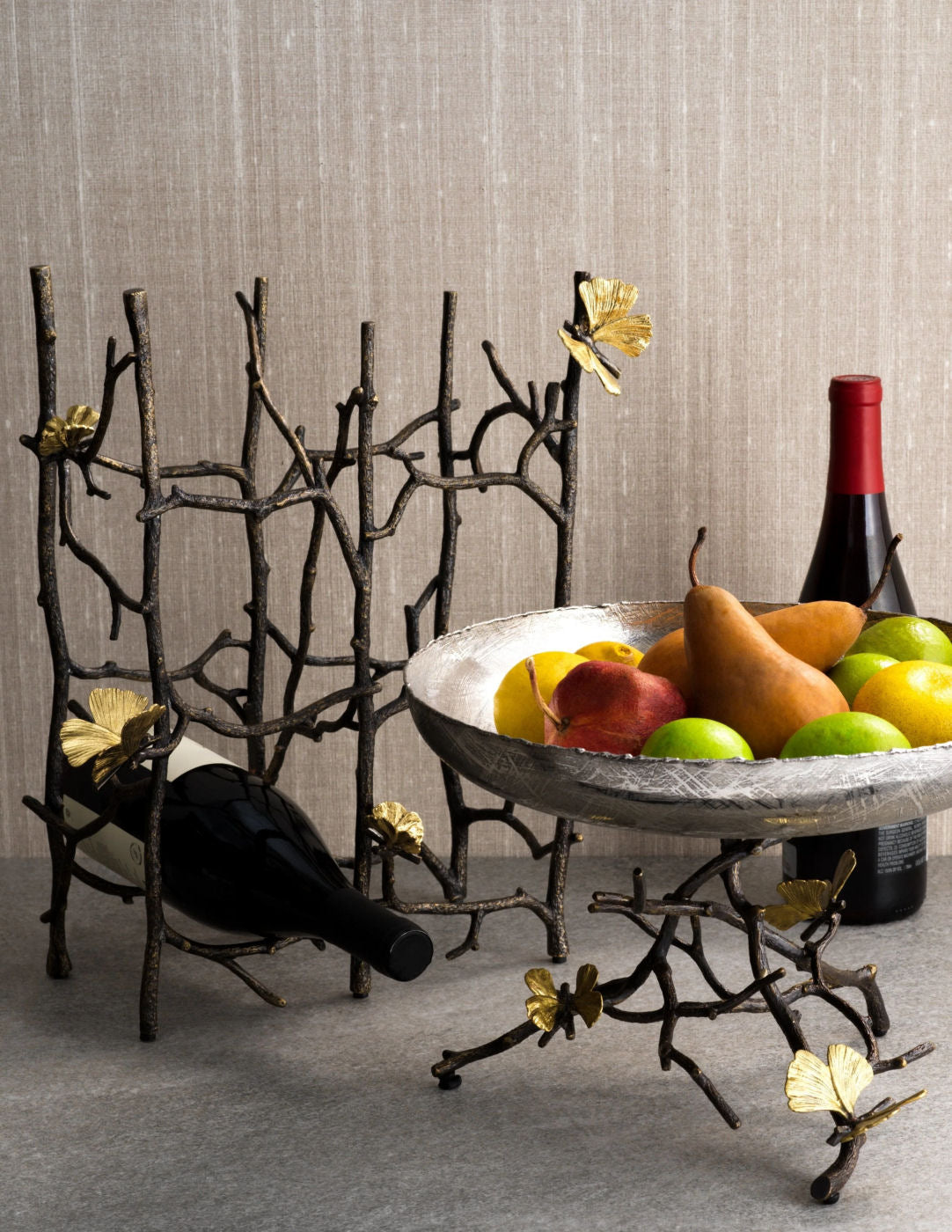 Butterfly Ginkgo 6-Bottle Wine Rack by Michael Aram