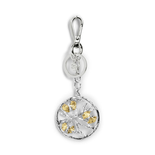Vlinder Ginkgo Sleutelhanger - Medaillon