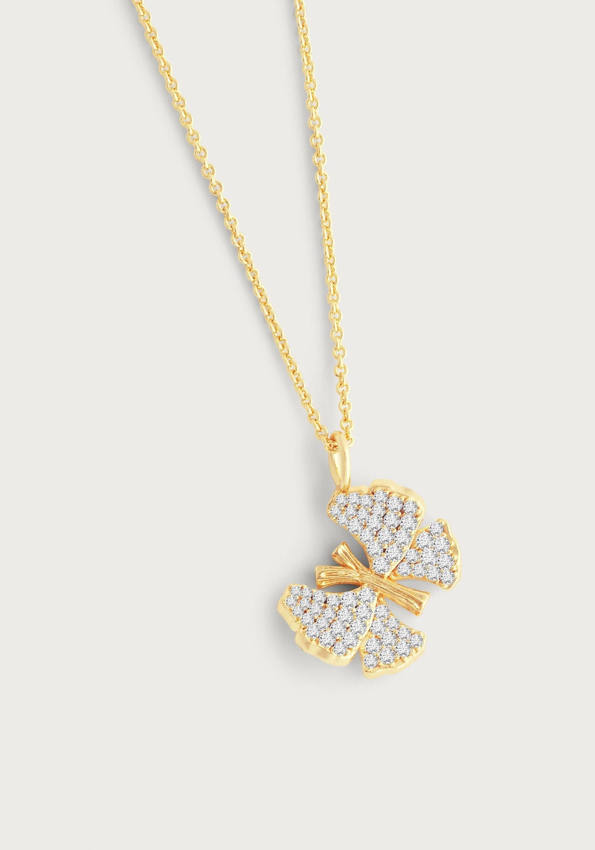 Butterfly White Pavé Small Necklace by Anabel Aram