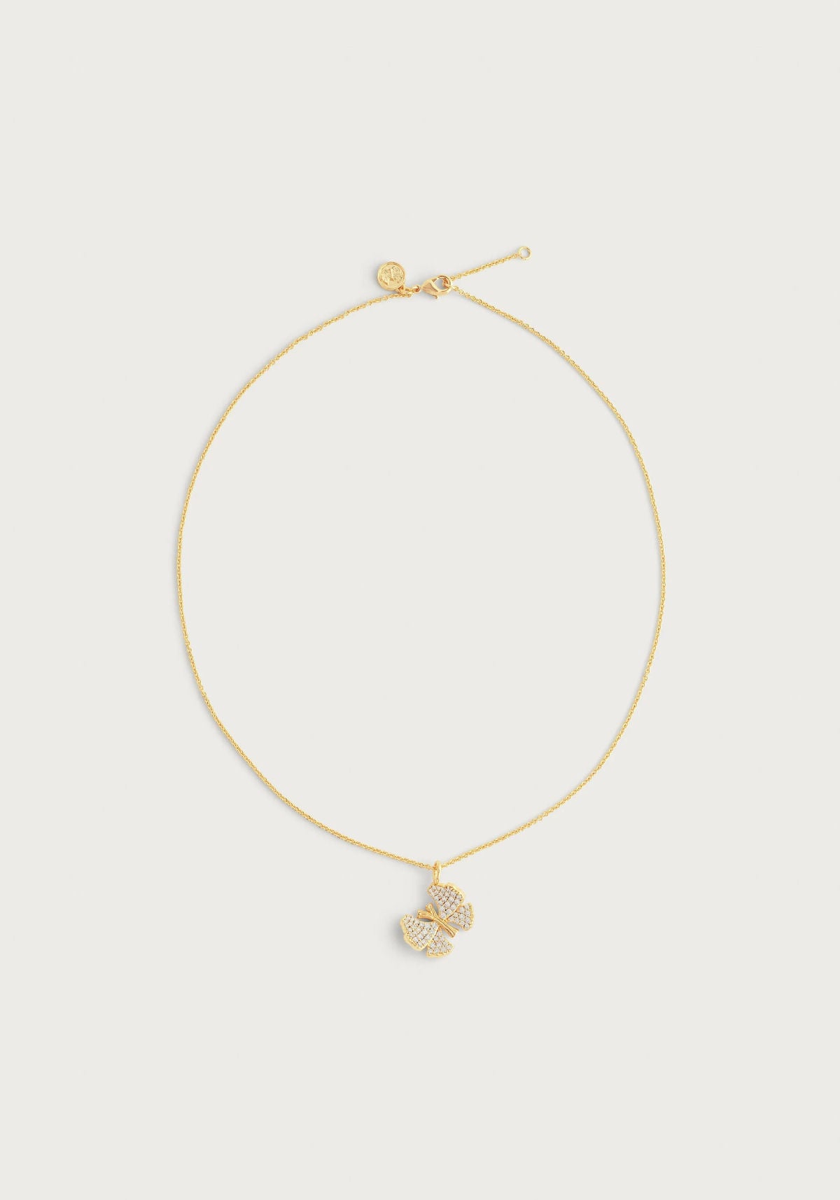 Butterfly White Pavé Small Necklace by Anabel Aram