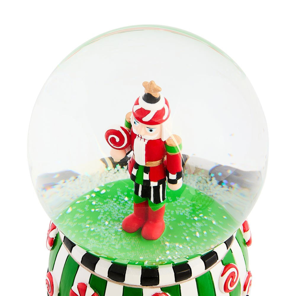 Candy Cottage Nutcracker Snow Globe