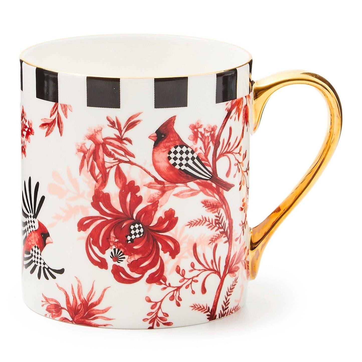 Cardinal Toile Mug by MacKenzie - Childs - |VESIMI Design| Luxury Bathrooms and Home Decor