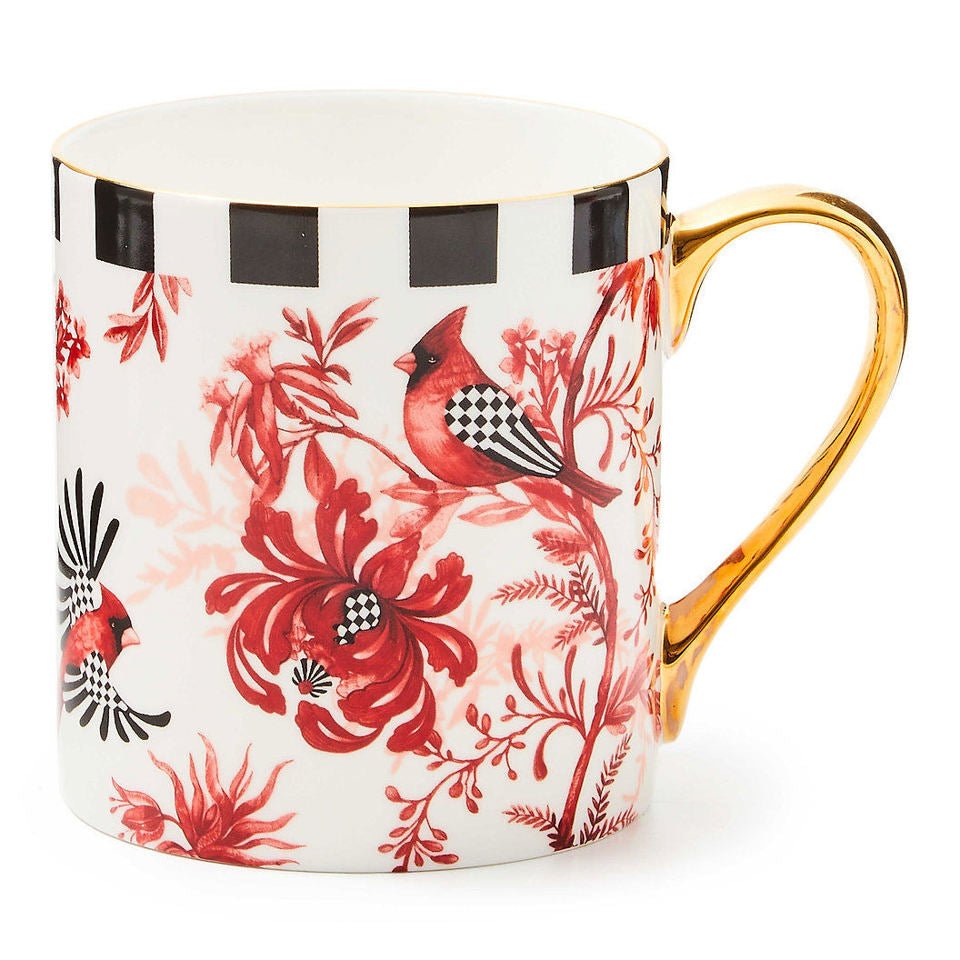 Cardinal Toile Mug by MacKenzie - Childs - |VESIMI Design| Luxury Bathrooms and Home Decor