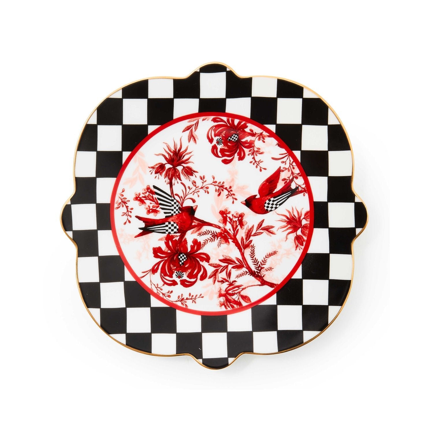 Cardinal Toile Salad Plate by MacKenzie - Childs - |VESIMI Design| Luxury Bathrooms and Home Decor