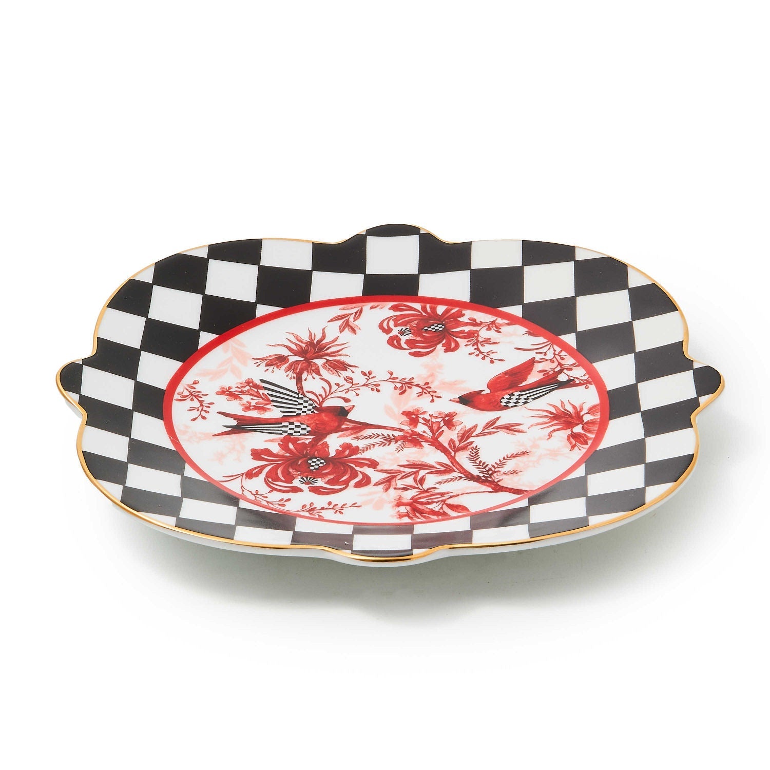 Cardinal Toile Salad Plate by MacKenzie - Childs - |VESIMI Design| Luxury Bathrooms and Home Decor