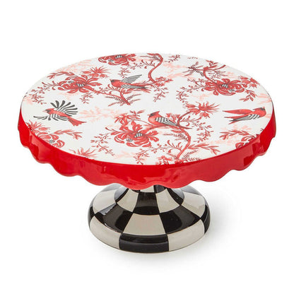 Cardinal Toile Small Pedestal Platter - |VESIMI Design| Luxury Bathrooms and Home Decor