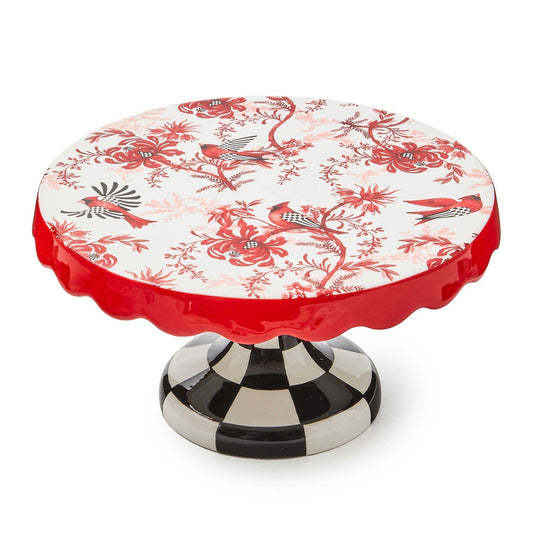 Cardinal Toile Small Pedestal Platter - |VESIMI Design| Luxury Bathrooms and Home Decor