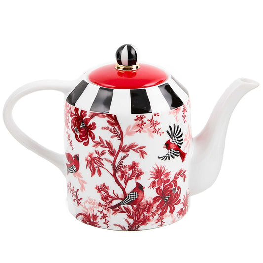 Cardinal Toile Teapot by MacKenzie - Childs - |VESIMI Design| Luxury Bathrooms and Home Decor