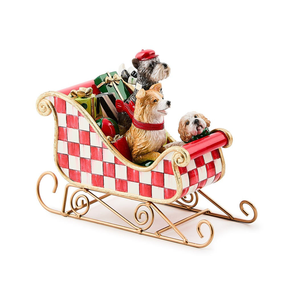 Check It Out Dog Sleigh Figurine MacKenzie-Childs