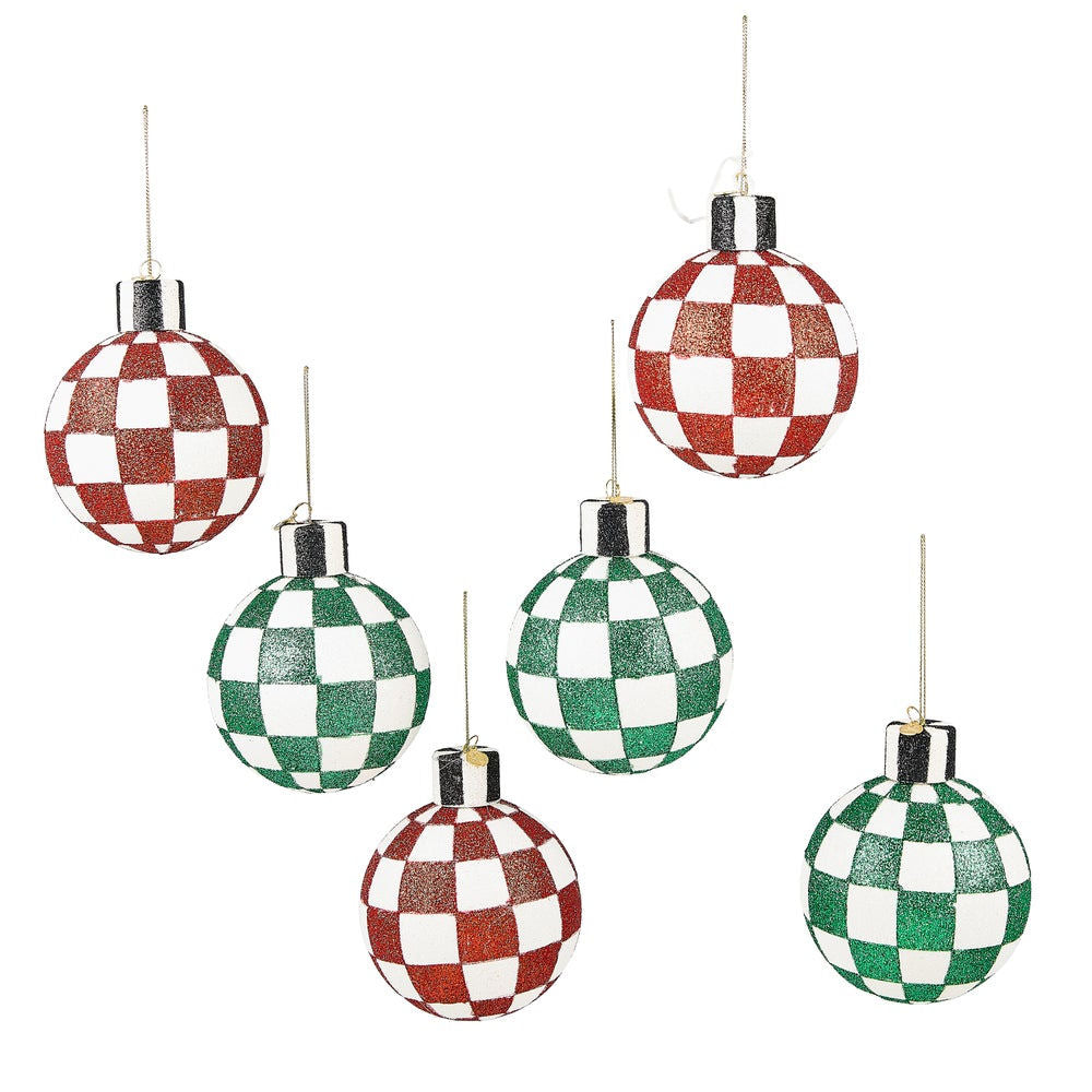 Check It Out Glass Ball Ornaments, Set of 6 by MacKenzie-Childs
