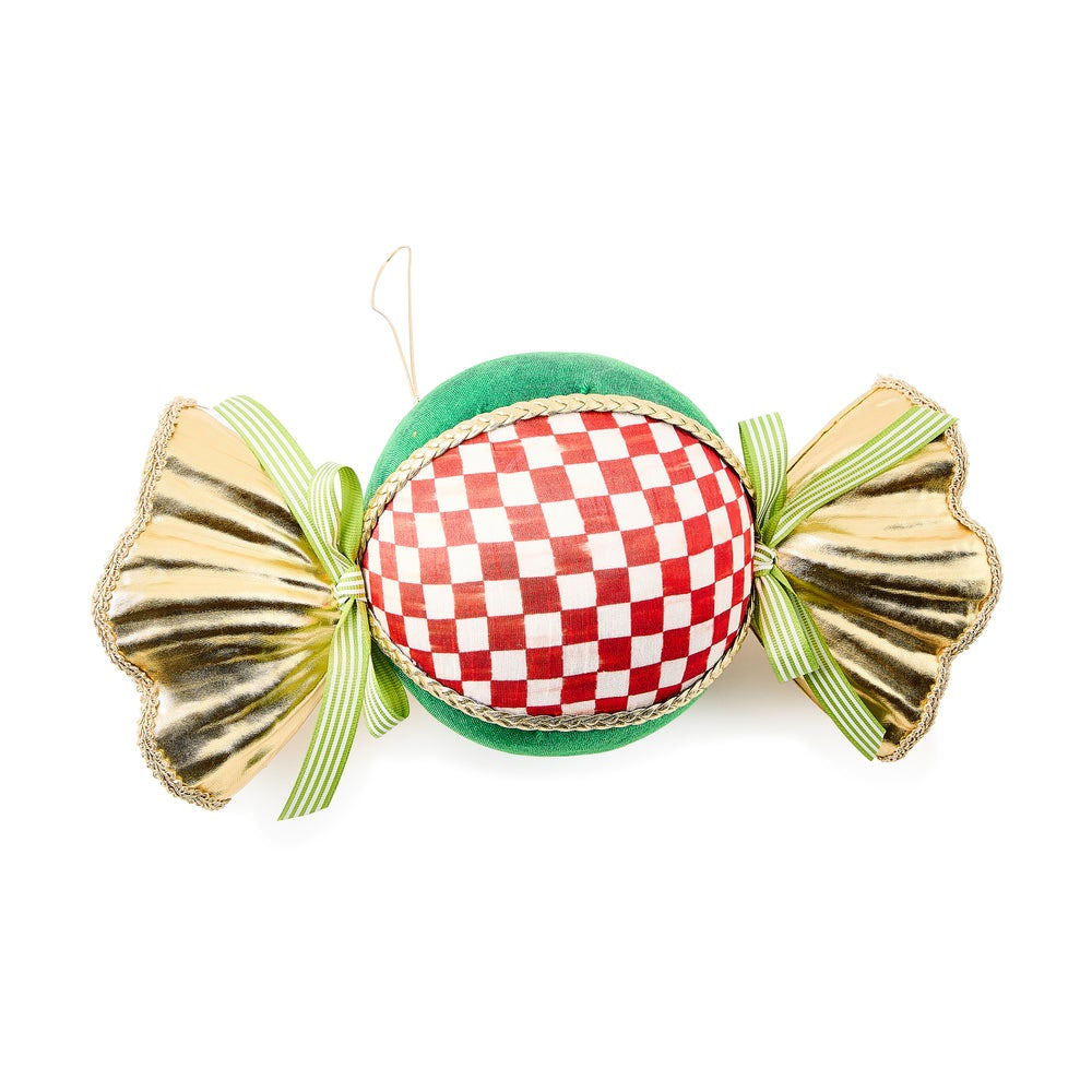 Check It Out Red Check Candy Fabric Ornament by MacKenzie-Childs