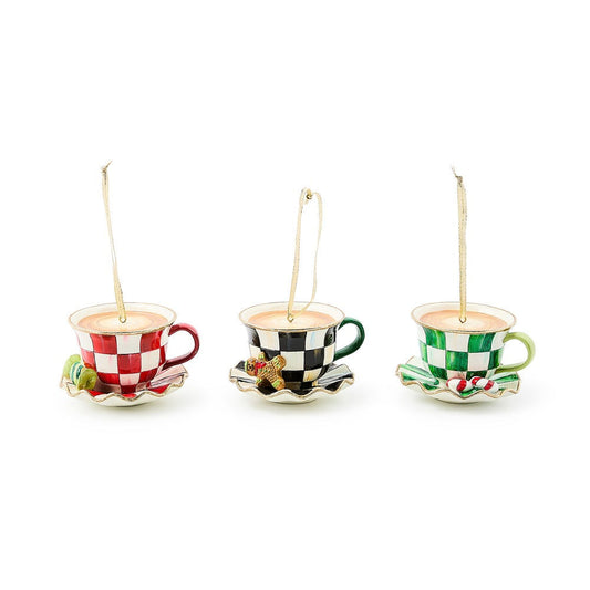 Check It Out Teacup Ornaments, Set of 3 by MacKenzie-Childs