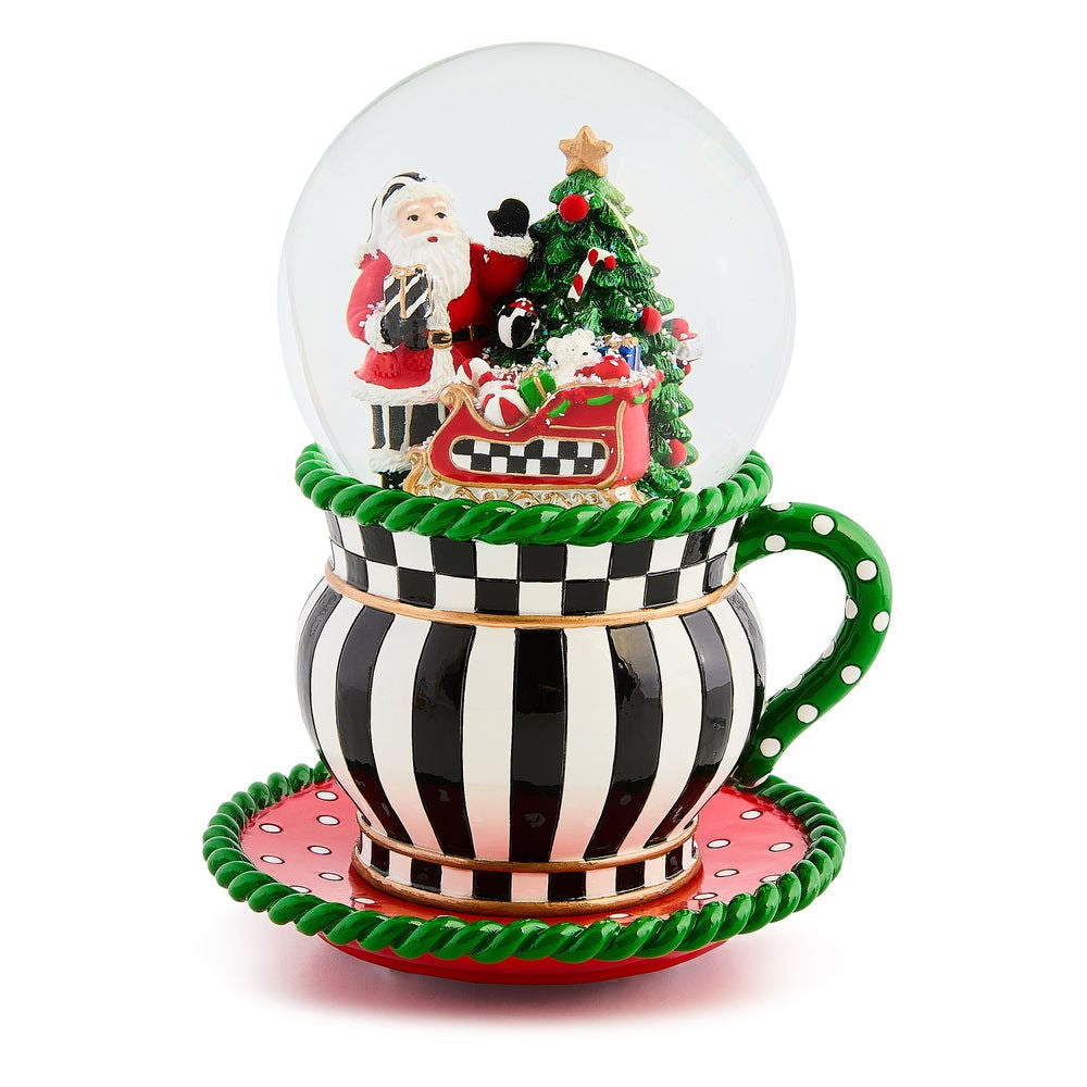 Check It Out Teacup Snow Globe MacKenzie-Childs