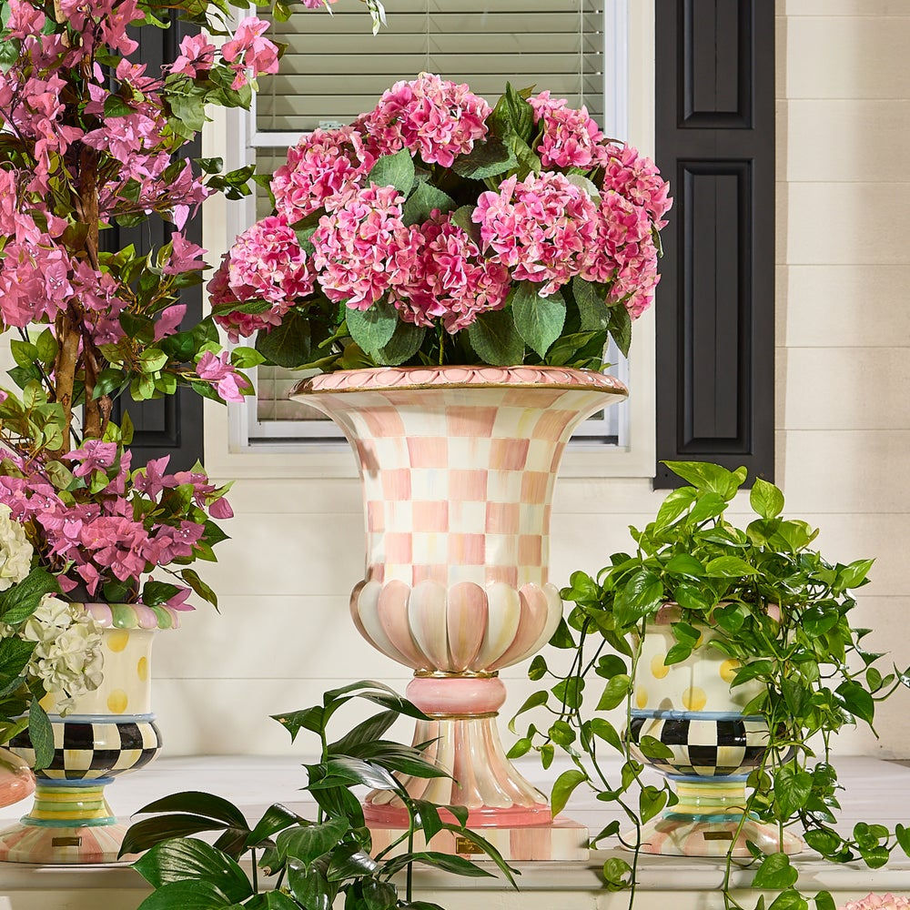 Rosy geruite sokkelurn / speciale bestelling