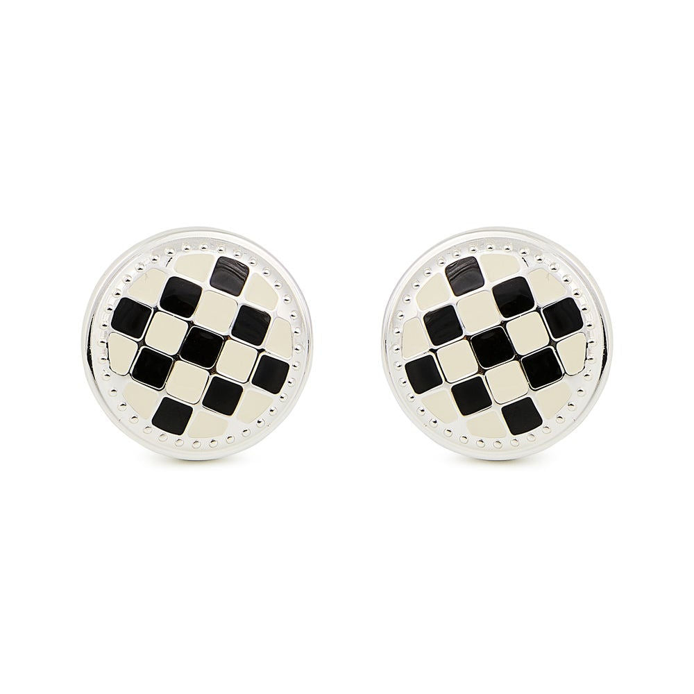 MacKenzie-Childs Check Silver Plated Knobs, Set of 2
