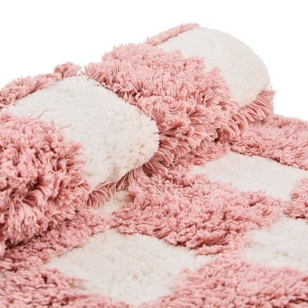 Checkerboard Pink Bath Rug MacKenzie-Childs