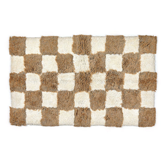 Checkerboard Taupe Bath Rug MacKenzie-Childs