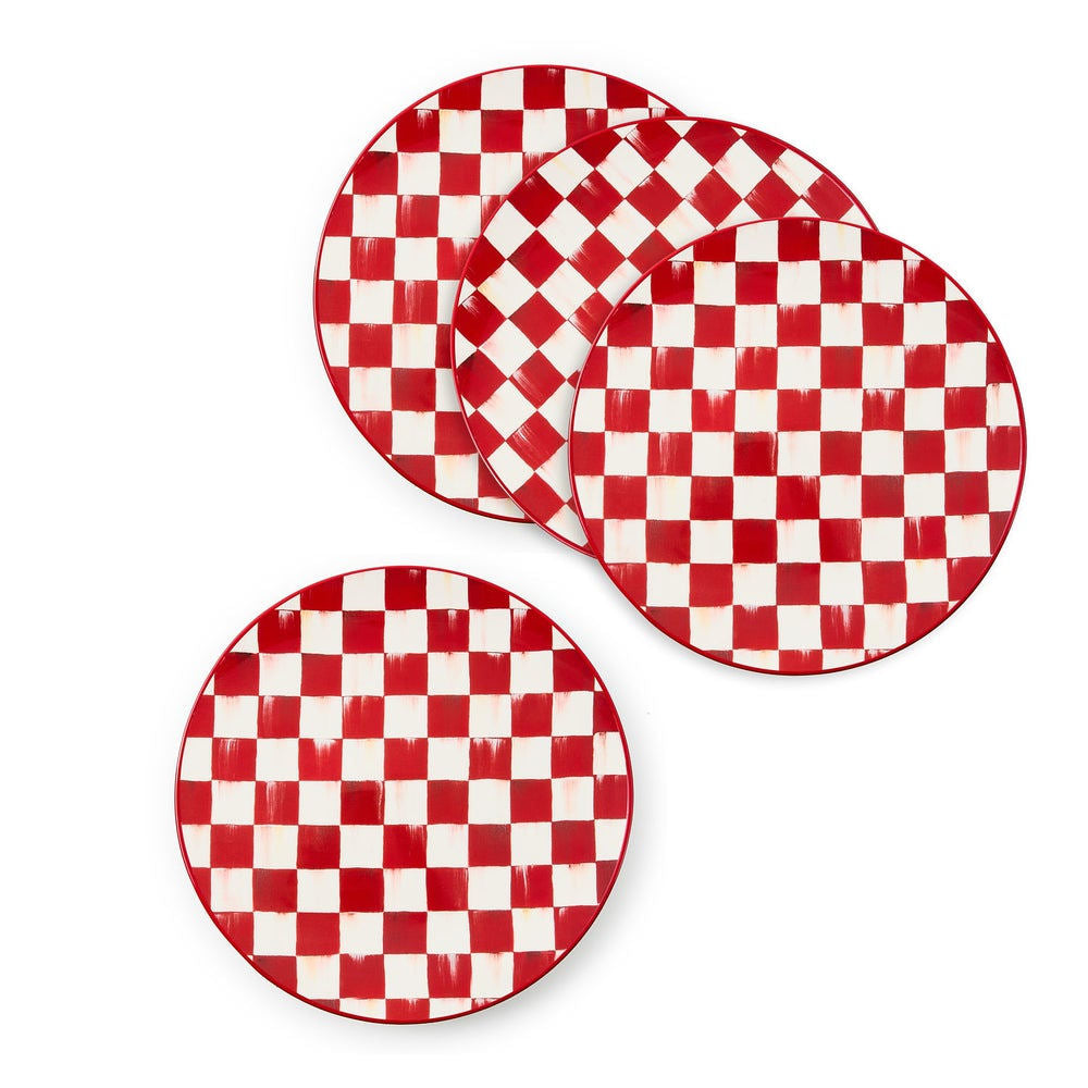Cherry Check Dinner Plates, Set of 4 by MacKenzie-Childs