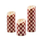 Cherry Check Flameless 6" Pillar Candle by MacKenzie-Childs