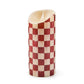 Cherry Check Flameless 7" Pillar Candle