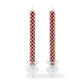 Cherry Check Flameless Dinner Candles, Set of 2