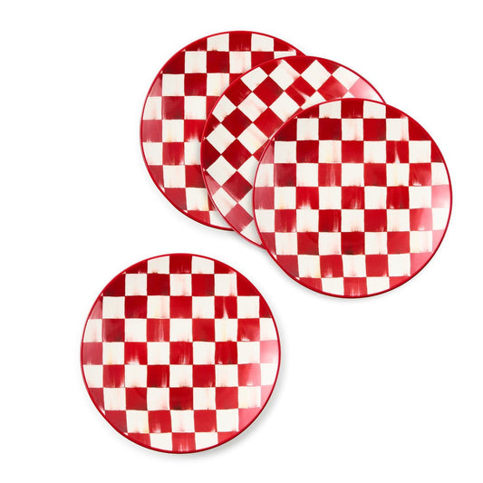 Cherry Check Salad Plates, Set of 4 by MacKenzie-Childs