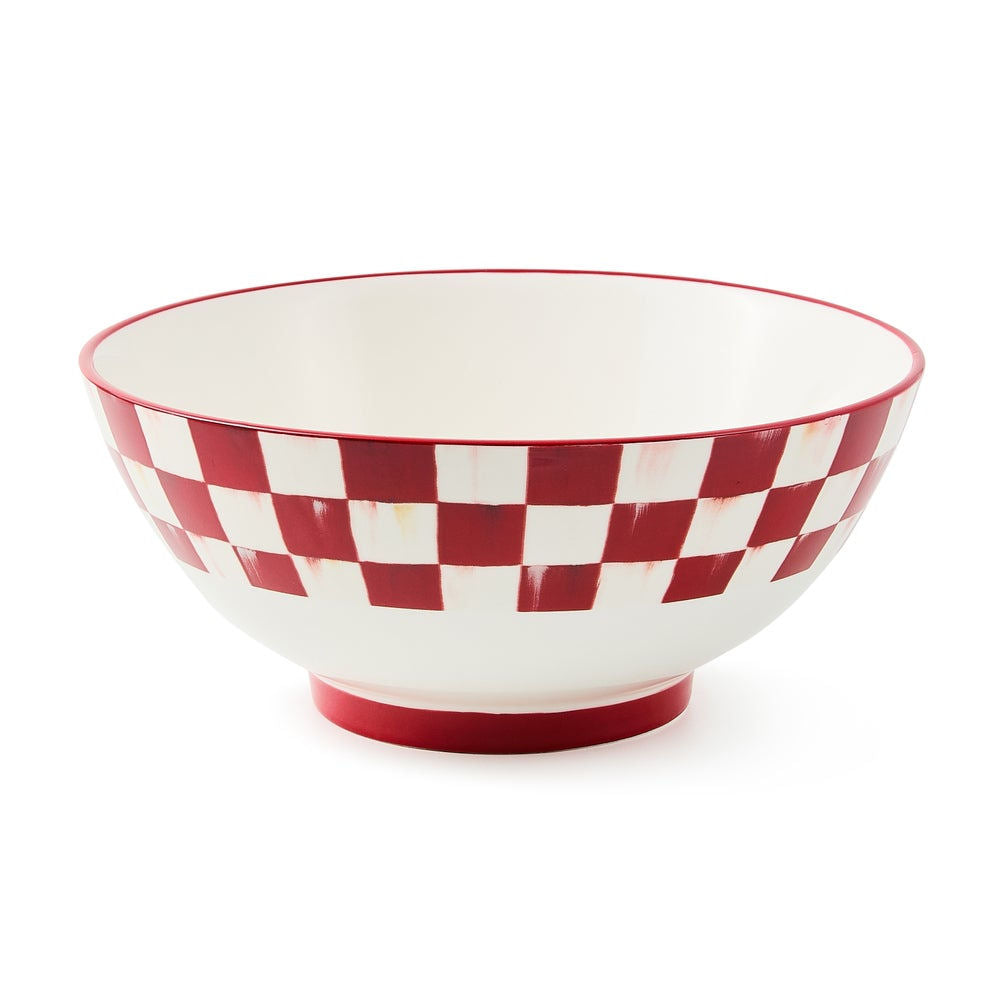 Cherry Check Serving Bowl by MacKenzie-Childs