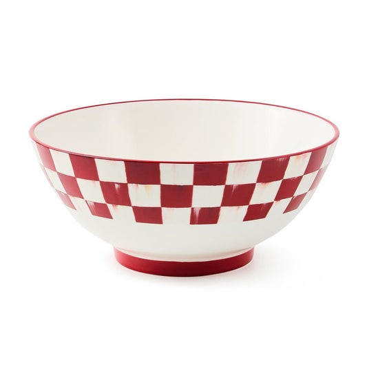 Cherry Check Serving Bowl by MacKenzie-Childs